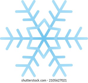 Icono de cristal de copo de nieve (gradación azul)