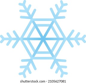 Icono de cristal de copo de nieve (gradación azul)