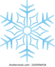 Snowflake crystal icon (blue gradation)