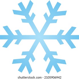 Icono de cristal de copo de nieve (gradación azul)