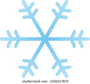 Icono de cristal de copo de nieve (gradación azul)