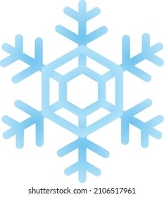 Icono de cristal de copo de nieve (gradación azul)