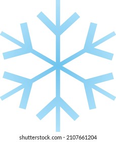 Icono de cristal de copo de nieve (gradación azul)