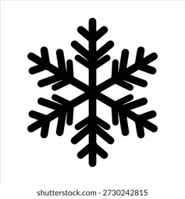 snowflake crystal silhouette vector icon set, black color and white background