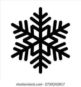 snowflake crystal silhouette vector icon set, black color and white background