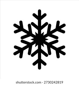 snowflake crystal silhouette vector icon set, black color and white background