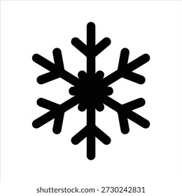 snowflake crystal silhouette vector icon set, black color and white background