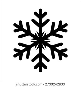 snowflake crystal silhouette vector icon set, black color and white background