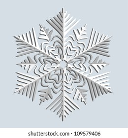 Snowflake cut out of paper. Vector illustration.