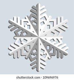 Snowflake cut out of paper. Vector illustration.