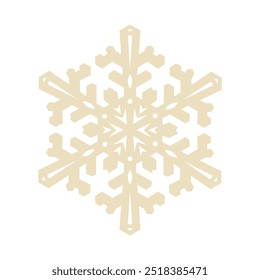 Schneeflocke aus Papier ausgeschnitten. Schneeflocke, Vektorsymbol. Flache Vektorgrafik einzeln auf weißem Hintergrund.