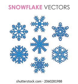 Icono lindo de copo de nieve durante el invierno para la decoración navideña en ilustración vectorial aislada