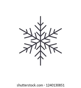 Snowflake decor line icon concept. Snowflake decor vector linear illustration, symbol, sign