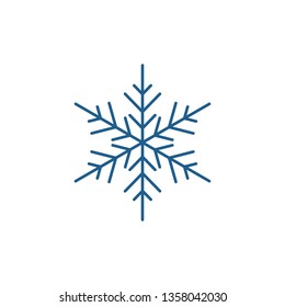 Snowflake decor line icon concept. Snowflake decor flat  vector symbol, sign, outline illustration.
