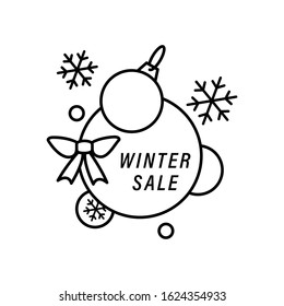 Snowflake decoration bow icon. Simple line, outline vector elements of winter sale icons for ui and ux, website or mobile application
