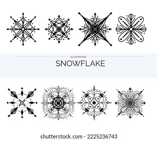 Snowflake is decoration of Christmas Winter Eve day