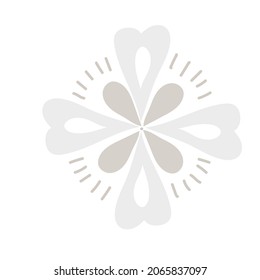 Decoración de copos de nieve en estilo doodle. Decoración sencilla para una Navidad festiva y Año Nuevo. Ilustración vectorial aislada en fondo blanco.