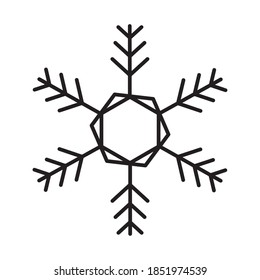 snowflake decoration icon over white background, line style, vector illustration