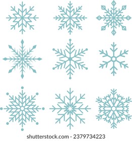 Conjunto de materiales de ilustración de la decoración de copos de nieve
