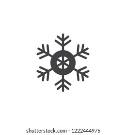 Snowflake decoration vector icon. filled flat sign for mobile concept and web design. Winter snowflake ornamental simple solid icon. Symbol, logo illustration. Pixel perfect vector graphics