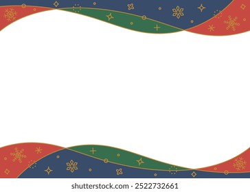 Snowflake decorative frame, winter image design, Christmas colors