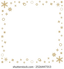 Snowflake decorative frame, winter image design, square size