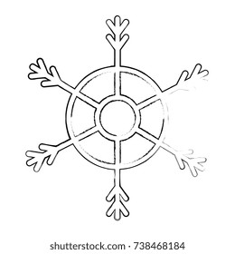 snowflake decorative isolated icon