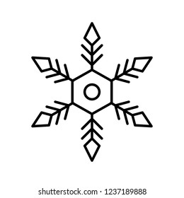 snowflake decorative pattern Christmas editable outline icon.