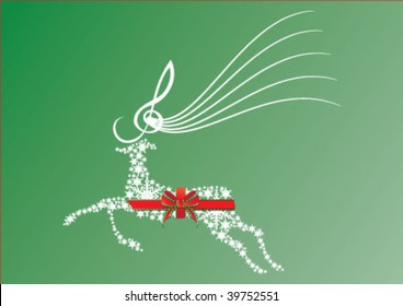 A snowflake deer on sky