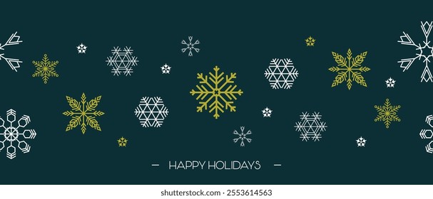Snowflake design background "Happy Holidays"