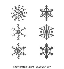 Diseño de copos de nieve conjunto en blanco y negro