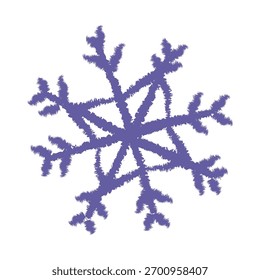 Projeto floco de neve com detalhes intrincados em um tom roxo suave em um fundo branco mostrando a beleza de inverno e elegância