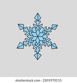 snowflake design isolated on gray background. flat vector illustration for children books, christmas greeting cards, etc