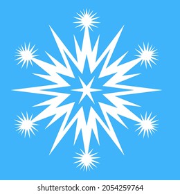 Snowflake for design, star spark in snowflake pattern, vector illustration
