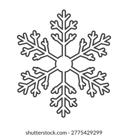 Snowflake design symbolizing winter weather and frosty conditions in a minimalist style