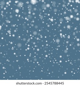 Snowflake design. Winter. Snowfall. White and blue. Scattered snowflakes. December theme. Snowy landscape. Hurricane. Christmas cards