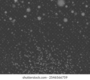 Snowflake design. Winter. Snowfall. White and blue. Scattered snowflakes. December theme. Snowy landscape. Hurricane. Christmas cards, Winter snowfall effect of falling white snowflakes.