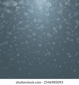 Snowflake design. Winter. Snowfall. White and blue. Scattered snowflakes. December theme. Snowy landscape. Hurricane. Christmas cards