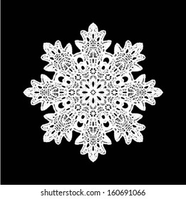 Snowflake doily / lace, hand made wedding decor, design element, vector illustration