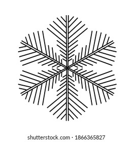 Dibujo a mano de garrafa de garrapatas de nieve. Negro sobre blanco. Colección de copos de nieve para el diseño navideño de invierno. Iconos de copos de nieve. Icono vector copo de nieve. Diseño navideño. Ilustración vectorial.