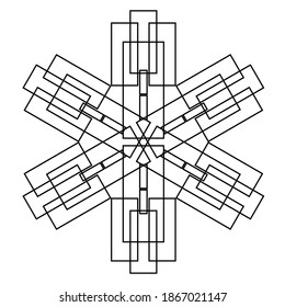 Dibujo a mano de garrafa de garrapatas de nieve. Negro sobre blanco. Colección de copos de nieve para el diseño navideño de invierno. Iconos de copos de nieve. Icono vector copo de nieve. Diseño navideño. Ilustración vectorial.