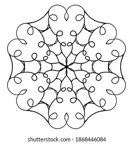 Snowflake doodle graphic hand drawn set. Black on white. Collection of snowflakes for Christmas winter design. Snowflakes icons. Snowflake vector icon. Christmas design. Vector illustration.
