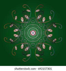 Snowflake doodle graphic hand-drawn. Colorful snowflakes for christmas winter design. Vector illustration.