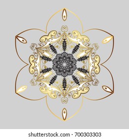 Snowflake doodle graphic hand-drawn. Colorful snowflakes for christmas winter design. Vector illustration.