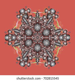 Snowflake doodle graphic hand-drawn. Colorful snowflakes for christmas winter design. Vector illustration.