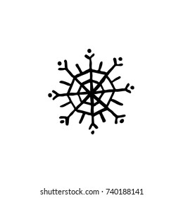 snowflake doodle icon