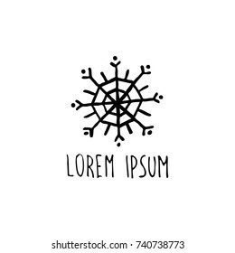 snowflake doodle icon