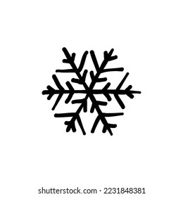 Schneeflocken-Doodsymbol, handgezeichnet