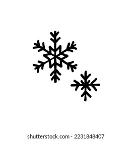 icono del garabato de copo de nieve, ilustración dibujada a mano