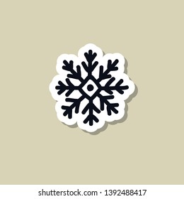 snowflake doodle icon, vector illustration